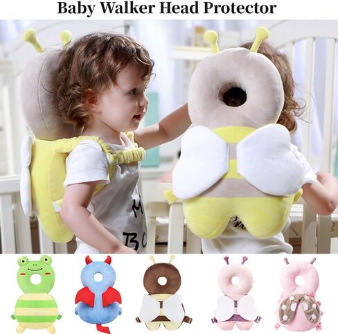 Baby Head Protection Backpack for Crawling and Walking Adjustable with Baby Knee Pads (Pink Ladybugs) in Saudi Arabia