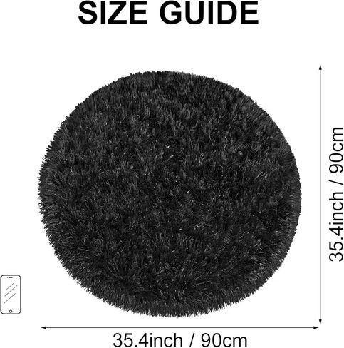 Purple Rug for Girls Room 3 Ft Fluffy Rug for Bedroom Shag Round Circle Rug, Soft Furry Carpet for Teen Room Aesthetic Décor Circular Rug for Baby Nursery Dorm Living Room Playroom Home Decor in Kuwait