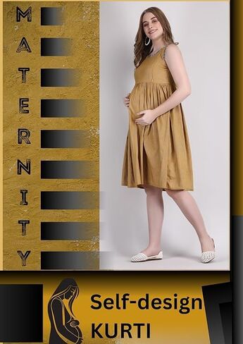 Oriri ® - Sleeveless Maternity Nursing Dress, Cotton Nursing Dresses for Summer with Zip and Single Pocket (M) in Saudi Arabia