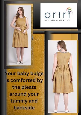 Oriri ® - Sleeveless Maternity Nursing Dress, Cotton Nursing Dresses for Summer with Zip and Single Pocket (M) in Saudi Arabia