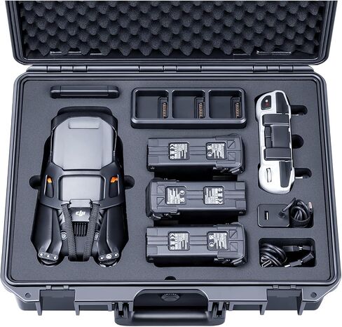 حافظة صلبة مقاومة للماء من Lykus Titan M310 لجهاز تحكم DJI Mavic 3 Classic وRC-N1 (بدون شاشة)، مساحة DIY واسعة وحافظة بطاقة MicroSD مجانية متضمنة [الجراب فقط] in Kuwait
