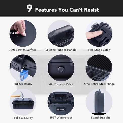 حافظة صلبة مقاومة للماء من Lykus Titan M310 لجهاز تحكم DJI Mavic 3 Classic وRC-N1 (بدون شاشة)، مساحة DIY واسعة وحافظة بطاقة MicroSD مجانية متضمنة [الجراب فقط] in Kuwait