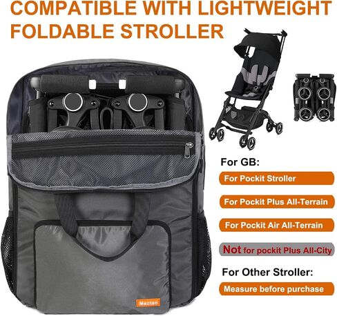 Mactso Stroller Travel Bag Compatible with GB Pockit and GB Pockit Air Plus All Terrain, Lightweight Stroller Travel Backpack for Airplane (Black, M) in Saudi Arabia