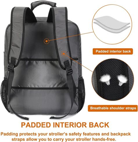 Mactso Stroller Travel Bag Compatible with GB Pockit and GB Pockit Air Plus All Terrain, Lightweight Stroller Travel Backpack for Airplane (Black, M) in Saudi Arabia