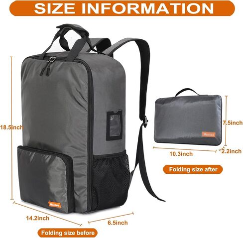 Mactso Stroller Travel Bag Compatible with GB Pockit and GB Pockit Air Plus All Terrain, Lightweight Stroller Travel Backpack for Airplane (Black, M) in Saudi Arabia