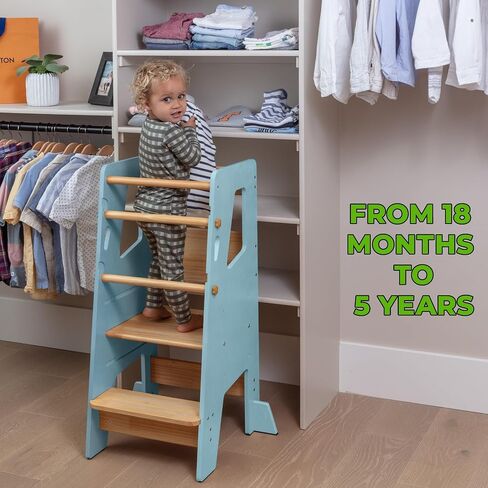 Toddler Standing Tower - Adjustable Height Toddler Kitchen Stool Helper - Ideal Kids Kitchen Step Stool for Learning New Skills - 2024 Design with Safety Feet - Pink in Saudi Arabia