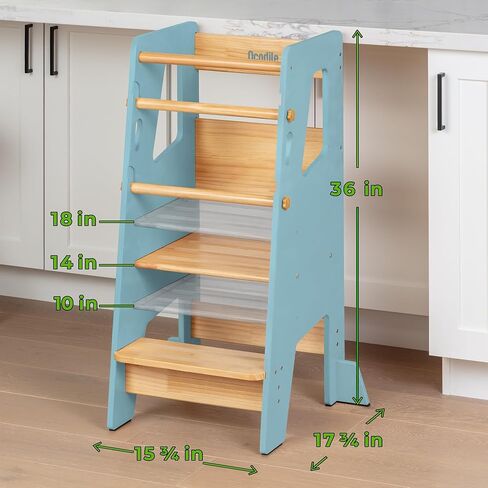 Toddler Standing Tower - Adjustable Height Toddler Kitchen Stool Helper - Ideal Kids Kitchen Step Stool for Learning New Skills - 2024 Design with Safety Feet - Pink in Saudi Arabia