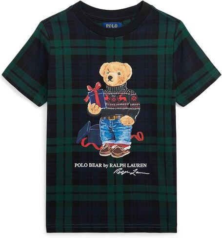 POLO RALPH LAUREN Baby Boys' Polo Bear Plaid Cotton Jersey Tee (Toddler/Little Kids) in Kuwait