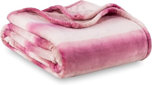 بطانية بيركشاير - بطانية كلاسيكية ثقيلة الوزن ناعمة مطبوعة VelvetLoft® بطانية دافئة من القطيفة، بطانية ناعمة غامضة بحجم مزدوج لسرير الأريكة والأريكة، أخضر وردي تجريدي، 60 بوصة × 90 بوصة in Kuwait