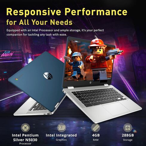 HP Chromebook 14, 14" Full HD Display, Intel Celeron N3350, Intel HD Graphics 500, 32GB eMMC, 4GB SDRAM, B&O Play Audio, Snow White, 14-ca051wm in Saudi Arabia