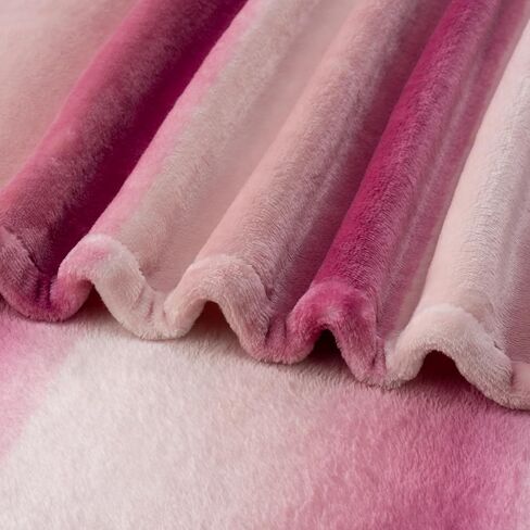 بطانية بيركشاير - بطانية كلاسيكية ثقيلة الوزن ناعمة مطبوعة VelvetLoft® بطانية دافئة من القطيفة، بطانية ناعمة غامضة بحجم مزدوج لسرير الأريكة والأريكة، أخضر وردي تجريدي، 60 بوصة × 90 بوصة in Kuwait