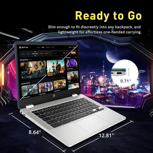 HP Chromebook 14, 14" Full HD Display, Intel Celeron N3350, Intel HD Graphics 500, 32GB eMMC, 4GB SDRAM, B&O Play Audio, Snow White, 14-ca051wm in Saudi Arabia