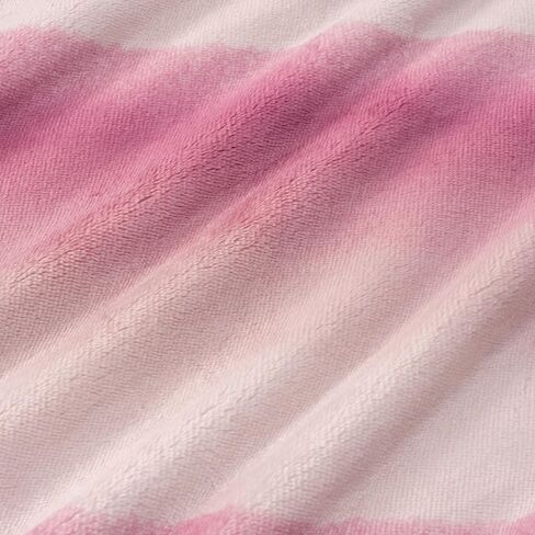 بطانية بيركشاير - بطانية كلاسيكية ثقيلة الوزن ناعمة مطبوعة VelvetLoft® بطانية دافئة من القطيفة، بطانية ناعمة غامضة بحجم مزدوج لسرير الأريكة والأريكة، أخضر وردي تجريدي، 60 بوصة × 90 بوصة in Kuwait