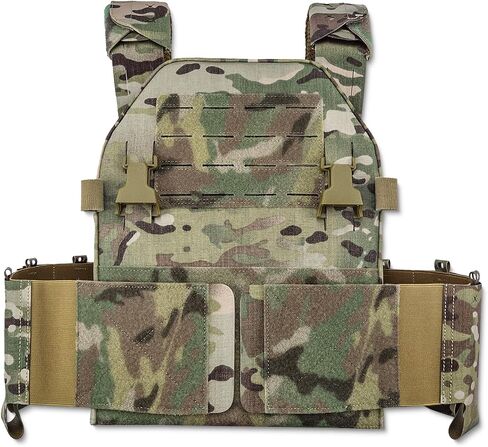 LPPC V.2 Tactical Vest, Low-Profile Slick Vest, Modular, Placard Compatible, Lightweight, Made from 1000D Nylon Laminates, Genuine MultiCam (Woodland M81) in Saudi Arabia