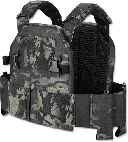 LPPC V.2 Tactical Vest, Low-Profile Slick Vest, Modular, Placard Compatible, Lightweight, Made from 1000D Nylon Laminates, Genuine MultiCam (Woodland M81) in Saudi Arabia