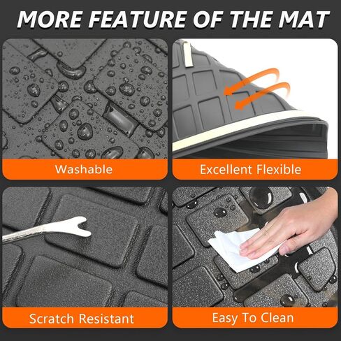 powoq Floor Mat Compatible with 2022-2024 Jeep Grand Cherokee 5Seat Cargo Liner Trunk Mat Liner Backrest Mat Replacement for 2022-2024 Jeep Grand Cherokee Accessories(Trunk Mat+Backrest Mat+Floor Mat) in Kuwait