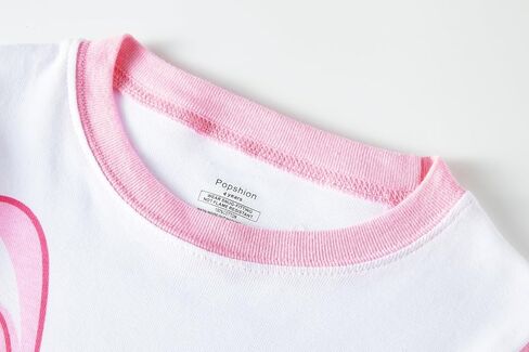 طقم بيجامات للفتيات الصغيرات بأكمام قصيرة من Popshion مصنوع من القطن بنسبة 100% ملابس صيفية قصيرة للفتيات الصغيرات in Kuwait