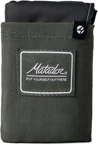 Matador Pocket Blanket 4.0 - Charcoal (Seats 2-4); Foldable Picnic Blanket, Concert Blanket and Festival Blanket; Sand Proof Beach Blanket with Stakes; Picnic Tarp, and Outdoor Blanket for Grass in Saudi Arabia