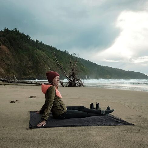 Matador Pocket Blanket 4.0 - Charcoal (Seats 2-4); Foldable Picnic Blanket, Concert Blanket and Festival Blanket; Sand Proof Beach Blanket with Stakes; Picnic Tarp, and Outdoor Blanket for Grass in Saudi Arabia