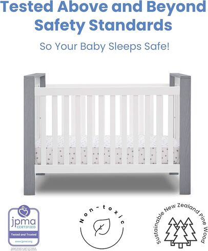 Delta Children Miles 4-in-1 Convertible Crib, Bianca White/Textured Cloud in Saudi Arabia