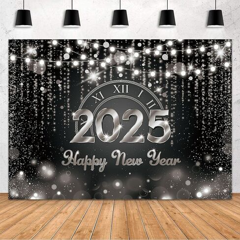 MEHOFOND Purple and Gold Happy New Year Backdrop Countdown Party Hello 2025 Gold Bokeh Glitter Dots Shiny Lights Photography Background Cheers to The New Year Xmas Eve Decoration Supplies 7x5ft in Saudi Arabia