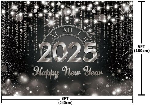 MEHOFOND Purple and Gold Happy New Year Backdrop Countdown Party Hello 2025 Gold Bokeh Glitter Dots Shiny Lights Photography Background Cheers to The New Year Xmas Eve Decoration Supplies 7x5ft in Saudi Arabia