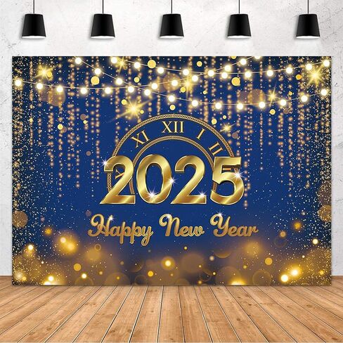 MEHOFOND Purple and Gold Happy New Year Backdrop Countdown Party Hello 2025 Gold Bokeh Glitter Dots Shiny Lights Photography Background Cheers to The New Year Xmas Eve Decoration Supplies 7x5ft in Saudi Arabia