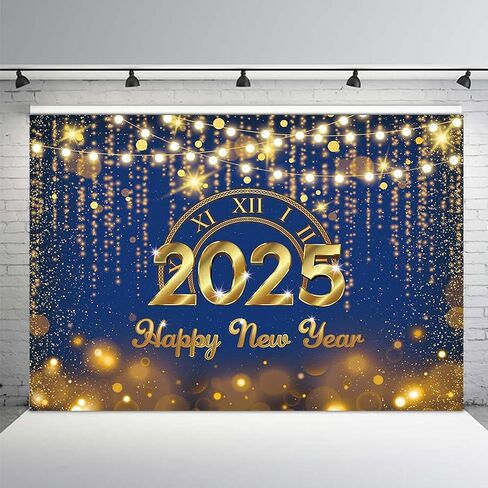 MEHOFOND Purple and Gold Happy New Year Backdrop Countdown Party Hello 2025 Gold Bokeh Glitter Dots Shiny Lights Photography Background Cheers to The New Year Xmas Eve Decoration Supplies 7x5ft in Saudi Arabia