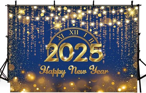 MEHOFOND Purple and Gold Happy New Year Backdrop Countdown Party Hello 2025 Gold Bokeh Glitter Dots Shiny Lights Photography Background Cheers to The New Year Xmas Eve Decoration Supplies 7x5ft in Saudi Arabia