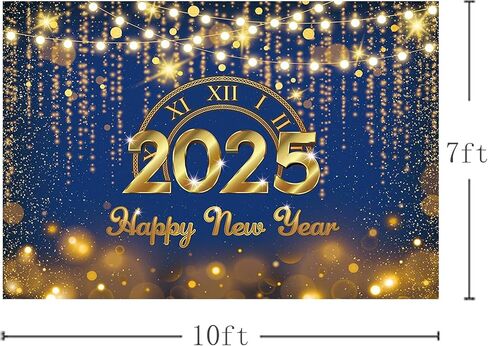 MEHOFOND Purple and Gold Happy New Year Backdrop Countdown Party Hello 2025 Gold Bokeh Glitter Dots Shiny Lights Photography Background Cheers to The New Year Xmas Eve Decoration Supplies 7x5ft in Saudi Arabia