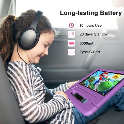 Tablet for Kids, 10 Inch Kids Tablet Android 13, 4GB+64GB, Octa-Core, WiFi 6, Big Battery, Google Kids Space, Parental Control 1280 * 800 HD Display Blue in Saudi Arabia