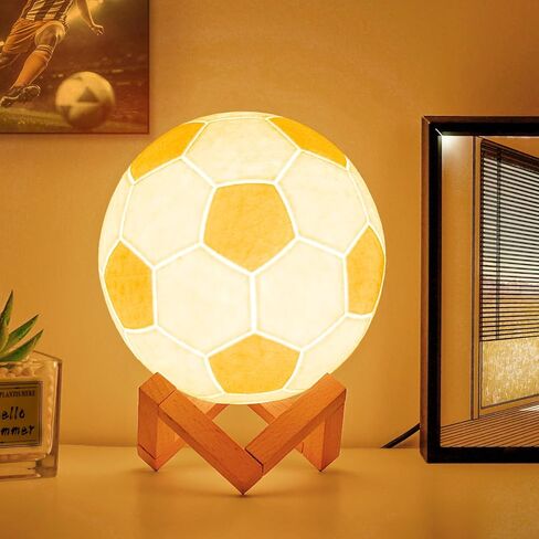 Soccer Night Light Ball Lamp for Kids Room with Remote Control 16 Colors Changing Sport Fan Room Decoration Graduation Gifts for Dad Boys Toys,Girls,Soccer Lover (D: 4.7 inches) in Saudi Arabia