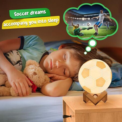 Soccer Night Light Ball Lamp for Kids Room with Remote Control 16 Colors Changing Sport Fan Room Decoration Graduation Gifts for Dad Boys Toys,Girls,Soccer Lover (D: 4.7 inches) in Saudi Arabia