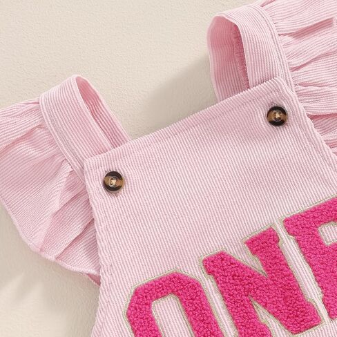 Baby Girl 1st Birthday Outfit One Embroidery Ruffle Sleeve Romper Backless Bodysuit with Headband Cake Smash Outfit in Saudi Arabia