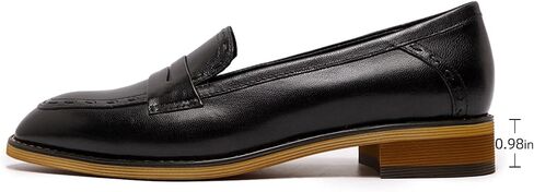 Mona flying Women's Leather Penny Loafers Slip On Flats Office Ladies Casual Shoes in Saudi Arabia