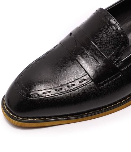 Mona flying Women's Leather Penny Loafers Slip On Flats Office Ladies Casual Shoes in Saudi Arabia