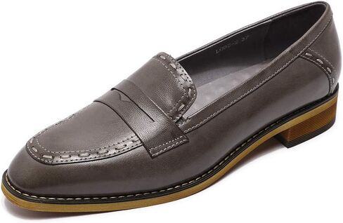 Mona flying Women's Leather Penny Loafers Slip On Flats Office Ladies Casual Shoes in Saudi Arabia