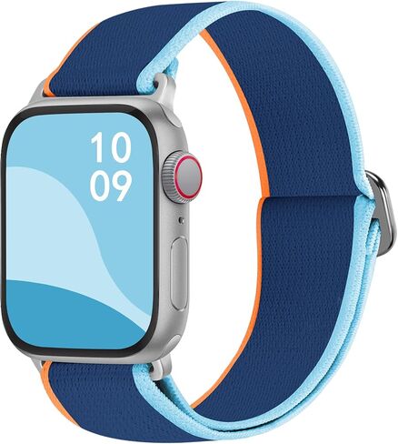 سوار ساعة Greatfine الرياضي متوافق مع سوار ساعة Apple 38 مم 40 مم 41 مم 42 مم 44 مم 45 مم 49 مم، أحزمة ساعة ناعمة قابلة للتمدد للنساء والرجال، حزام من النايلون بحلقة منفردة لسلسلة iWatch 8 7 6 5 4 3 2 SE Ultra in Kuwait