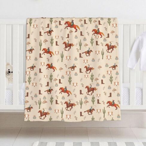 Western Baby Blanket for Boys Girls, Newborn Soft Warm Cozy Bed Blanket Western Baby Suff Shower Gift 30x40 Inch in Saudi Arabia
