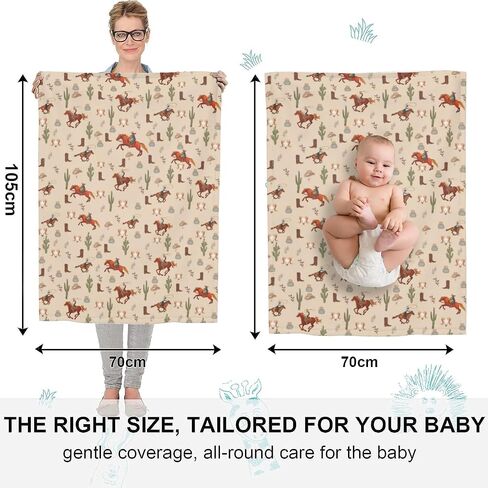 Western Baby Blanket for Boys Girls, Newborn Soft Warm Cozy Bed Blanket Western Baby Suff Shower Gift 30x40 Inch in Saudi Arabia