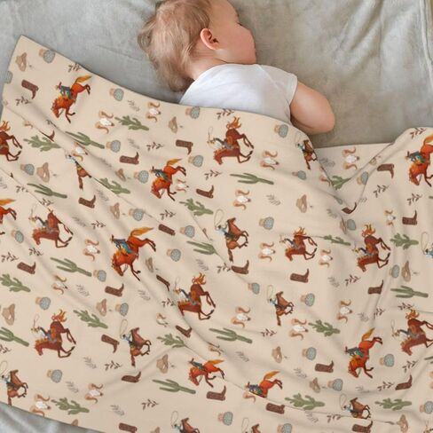 Western Baby Blanket for Boys Girls, Newborn Soft Warm Cozy Bed Blanket Western Baby Suff Shower Gift 30x40 Inch in Saudi Arabia