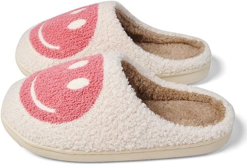 Women's Men's Retro Face Slippers Comfy Warm Plush Slip-On House Slipper for Winter Indoor Soft Cushion Non-slip Fluffy Slides Slippers in Saudi Arabia