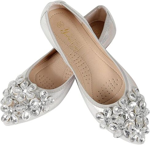 Women's Rhinestone Flats Sequins Wedding Shoes Comfort Pointed Toe Ballet Flat Shoe Low Heel Dress Shoe in Saudi Arabia