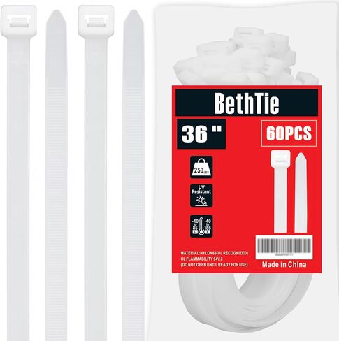 20 inch Zip Ties Heavy Duty 50 PCS, 250 LBS Ultra Strong Plastic Wire Ties, Large Cable Ties Extra Long Tie Wraps, Indoor and Outdoor UV Resistant in Saudi Arabia