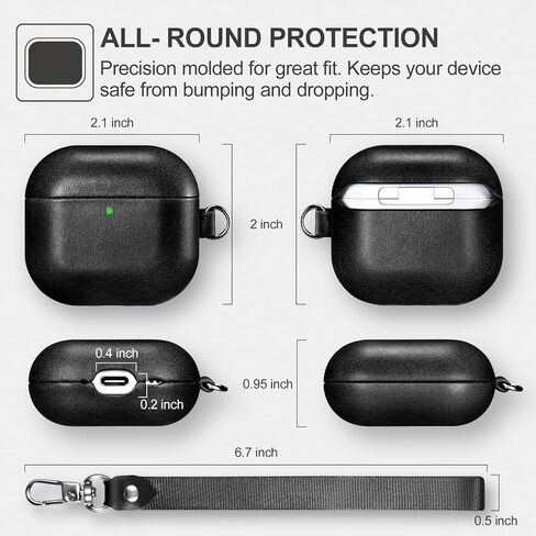 AirPods 4 Leather Case, ICARER Genuine Leather AirPod 4 Case Support Wireless Chargin, MagSafe and Led Light for Apple AirPods 4 (2024) (Brown) in Saudi Arabia