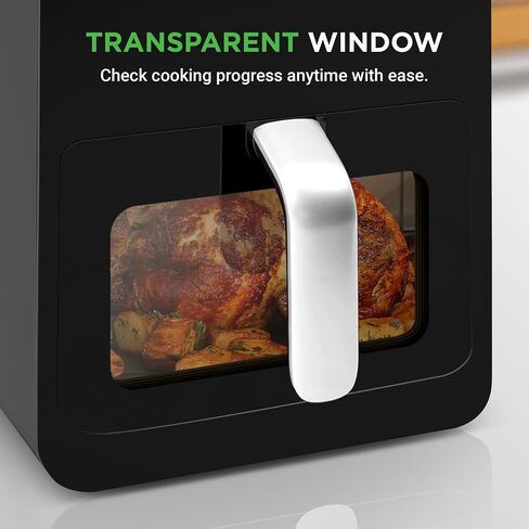 NutriChef Double Basket Air Fryer 8.8 QT | Family Size Oil Free Digital Cooker with Transparent Window | 9-1 Preset Cooking Options | 360° Hot Air Circulation Technology | 4.4 QTs per Basket | Black in Kuwait