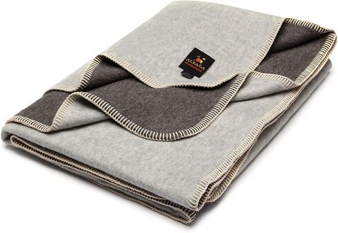Eco 100% Baby Alpaca Blanket Twin Size 79" x 59" Natural Fiber Wool Throw Soft Hypoallergenic Dye Chemical and Toxin-Free Ethical Biodegradable Sustainable (Silver Gray/Gray, Twin) in Saudi Arabia