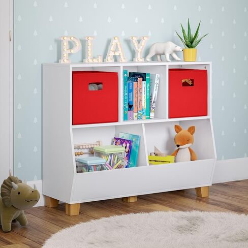 RiverRidge Catch-All Kids Toy Storage Organizer with 3 Cubbies and 2 Storage Bin Compartments in Saudi Arabia