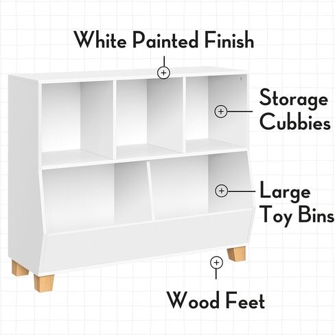 RiverRidge Catch-All Kids Toy Storage Organizer with 3 Cubbies and 2 Storage Bin Compartments in Saudi Arabia