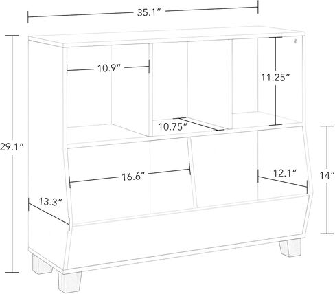 RiverRidge Catch-All Kids Toy Storage Organizer with 3 Cubbies and 2 Storage Bin Compartments in Saudi Arabia